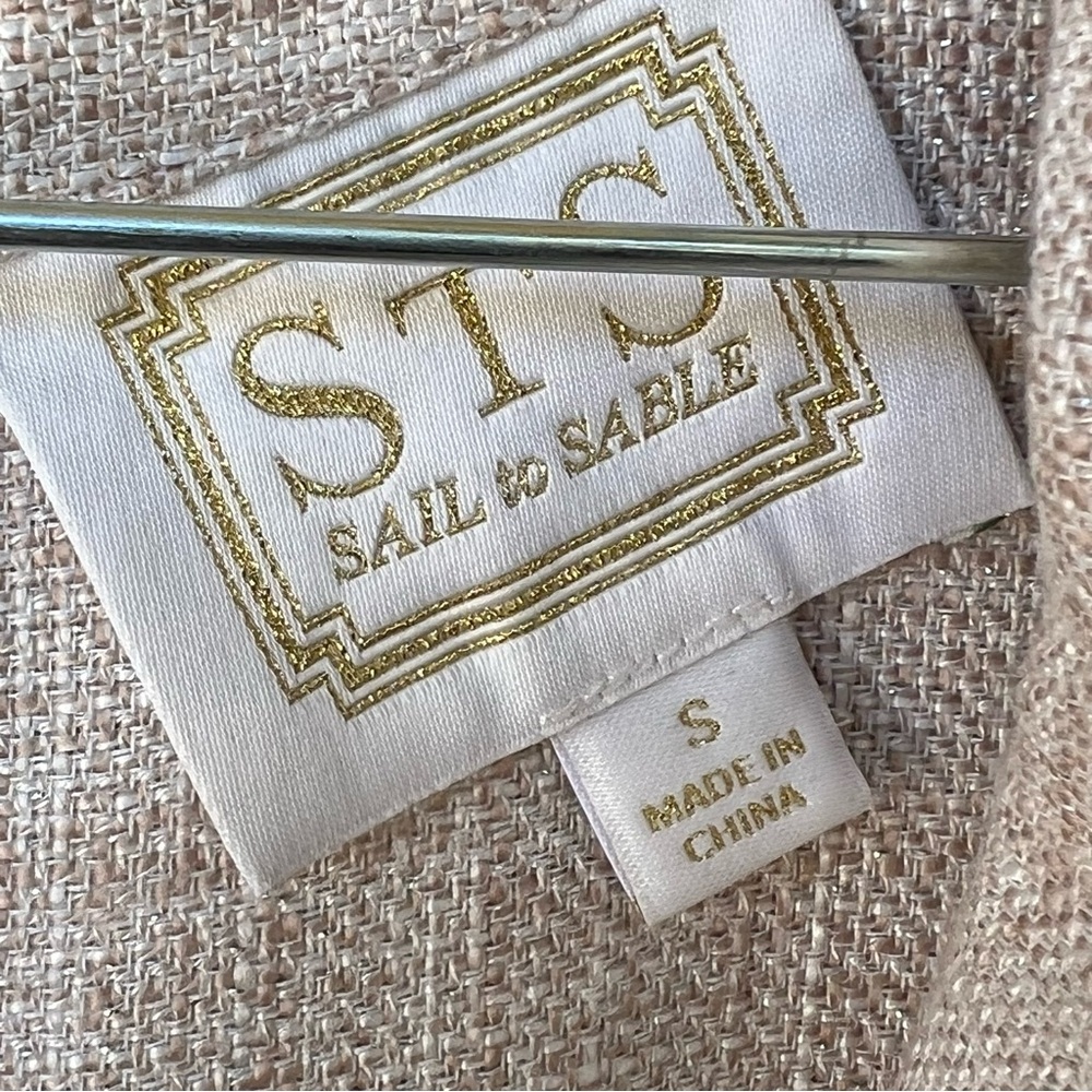 SAIL TO SABLE SAND + TURQUOISE SLEEVELESS ELEGANT RESORT MAXI DRESS SIZE SMALL - Picture 9 of 11